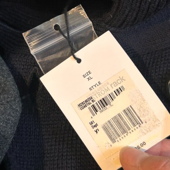 Vince Double Breasted with Grey Stripes 100% wool Pea Coat Cardigan size xl READ - Picture 7 of 7